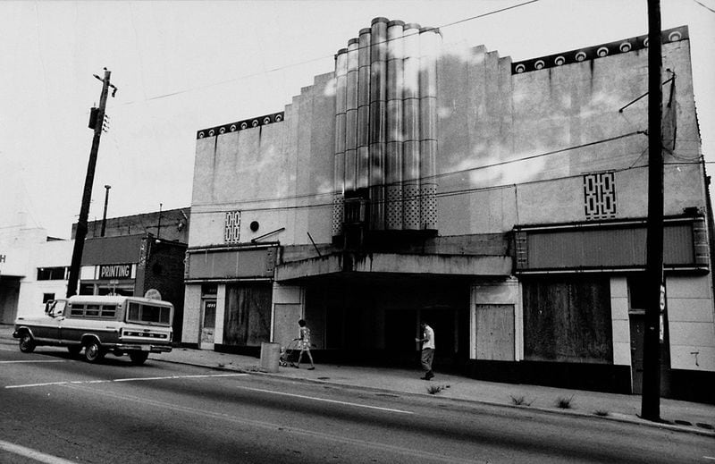 The Euclid Theatre: You may know it better as today's Variety Playhouse in Little Five Points. Here's how it looked in 1977 after it had gone into decline and before it was reborn. Euclid Avenue had two other theaters nearby -- the Little Five Points Theatre (now 7 Stages Theatre), and the Palace Theatre. (AJC file, AJCP225-005ag GSU Special Collections) 