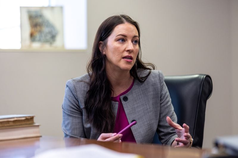 Cara Convery, head of the attorney general’s gang prosecution unit, called RICO a valuable tool for prosecuting large numbers of alleged gang members simultaneously. (Arvin Temkar / arvin.temkar@ajc.com)