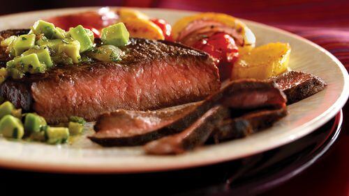 Saturday’s Cumin-Rubbed Steaks are served with avocado salsa verde. Contributed by National Cattlemen’s Beef Association