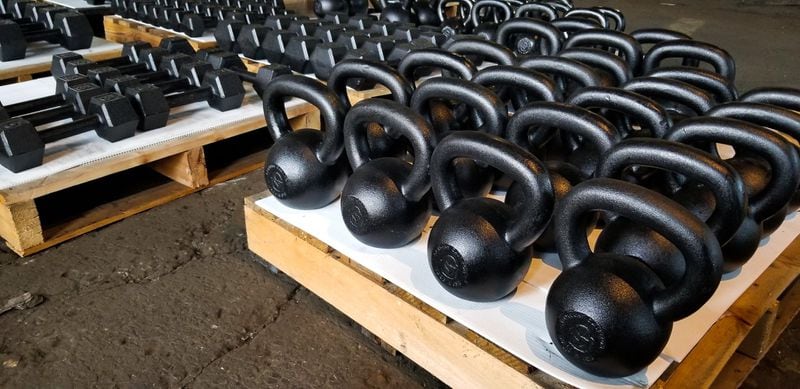COVID-19 brought the opportunity for Goldens Foundry to move into more consumer products, like these kettlebells. CONTRIBUTED BY GFMCO