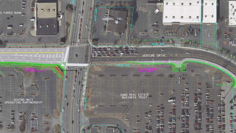 The Venture Drive at Steve Reynolds Boulevard Intersection Improvement project is scheduled to begin in late June. (Courtesy Gwinnett Place CID)
