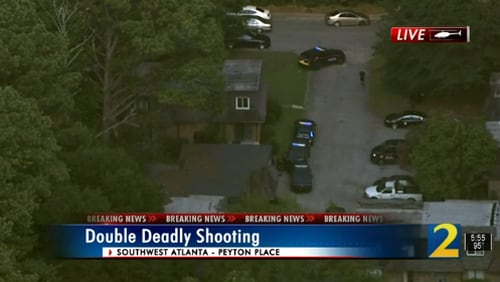 Atlanta police are investigating a double shooting at an apartment complex on Peyton Place.