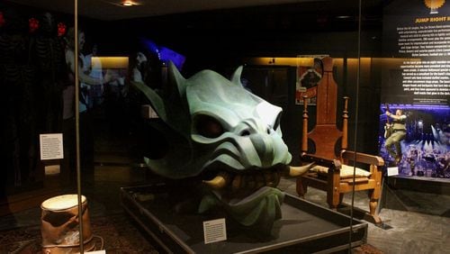 The centerpiece of the Zac Brown Band exhibit at the Country Music Hall of Fame is the dragon head that appeared during a few encores of a tour. (Melissa Ruggieri / mruggieri@ajc.com)