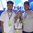 Jake Camarda (left), a punter for Tampa Bay Buccaneers, his wife Kinsley, and Josh Moran, a UGA law student who was Camarda’s teammate when he played for the Georgia Bulldogs, have teamed up with a campus ministry group to organize something they’re calling “Unite Georgia.”