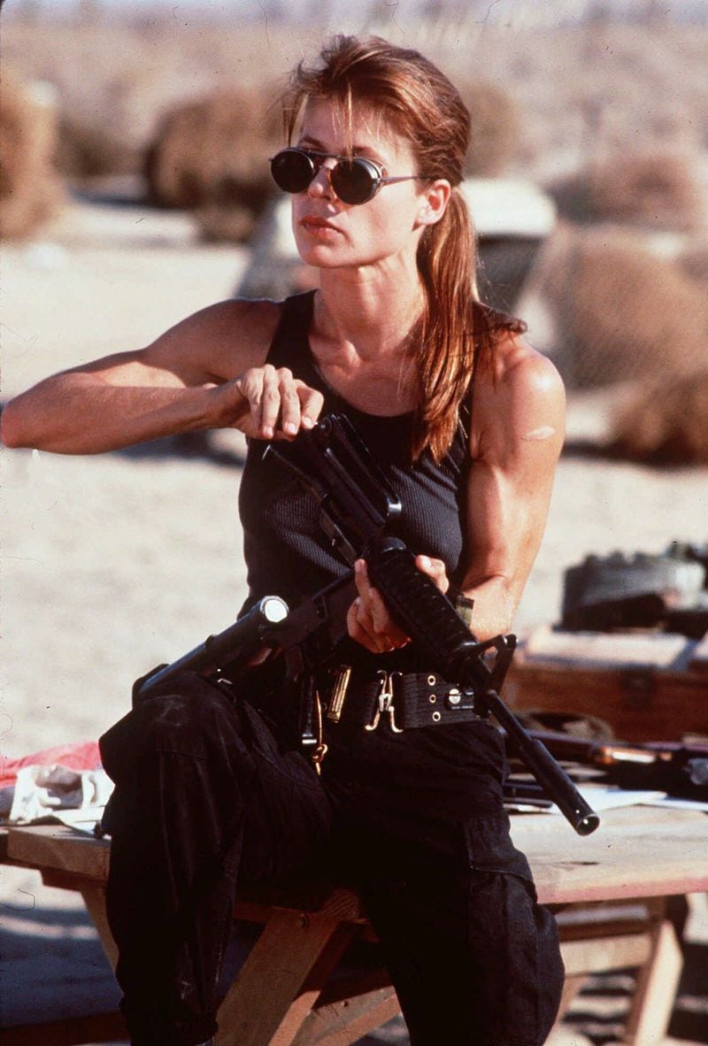Linda Hamilton protects her son and the world in "Terminator 2: Judgment Day." Courtesy TriStar Pictures