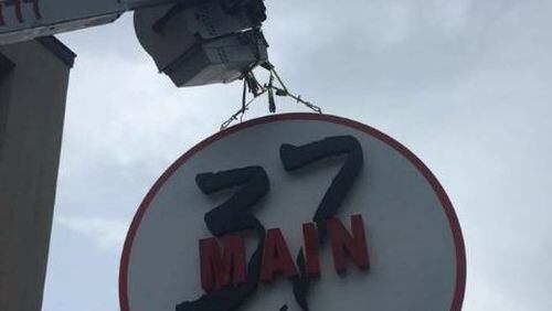 The sign comes down at 37 Main ( Chantelle Knuycky photo)