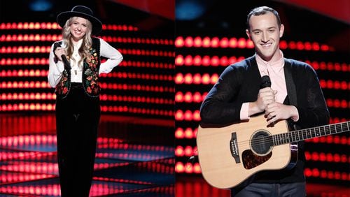 Darby Walker (left) and Aaron Gibson (right) are the two folks with Atlanta ties on "The Voice" this season. CREDIT: NBC