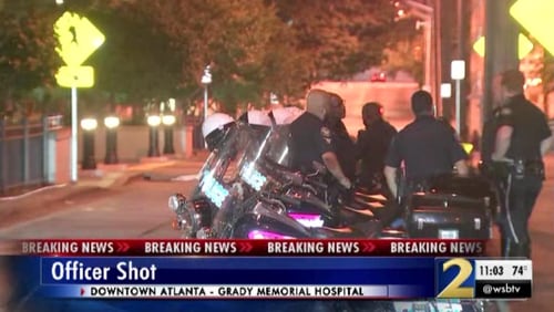 An Atlanta police officer accidentally shot himself Tuesday, police said.