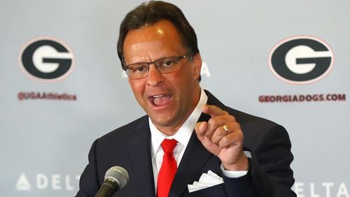 Tom Crean makes a passionate opening statement as he is introduced as the new men's basketball head coach at Georgia Friday. Crean compiled a 356-231 record in 18 seasons at Marquette and Indiana.