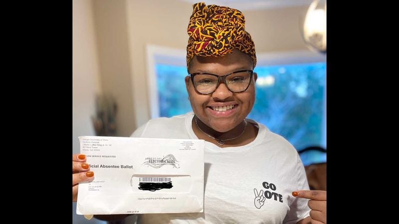 Bibb County resident Sadonna Fleming waited three weeks before receiving her absentee ballot. Fleming, 19, will be voting for the first time in a presidential election. PHOTO CONTRIBUTED.