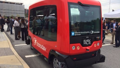 An autonomous vehicle demonstration was part of the unveiling of the North Avenue Smart Corridor Project Thursday.