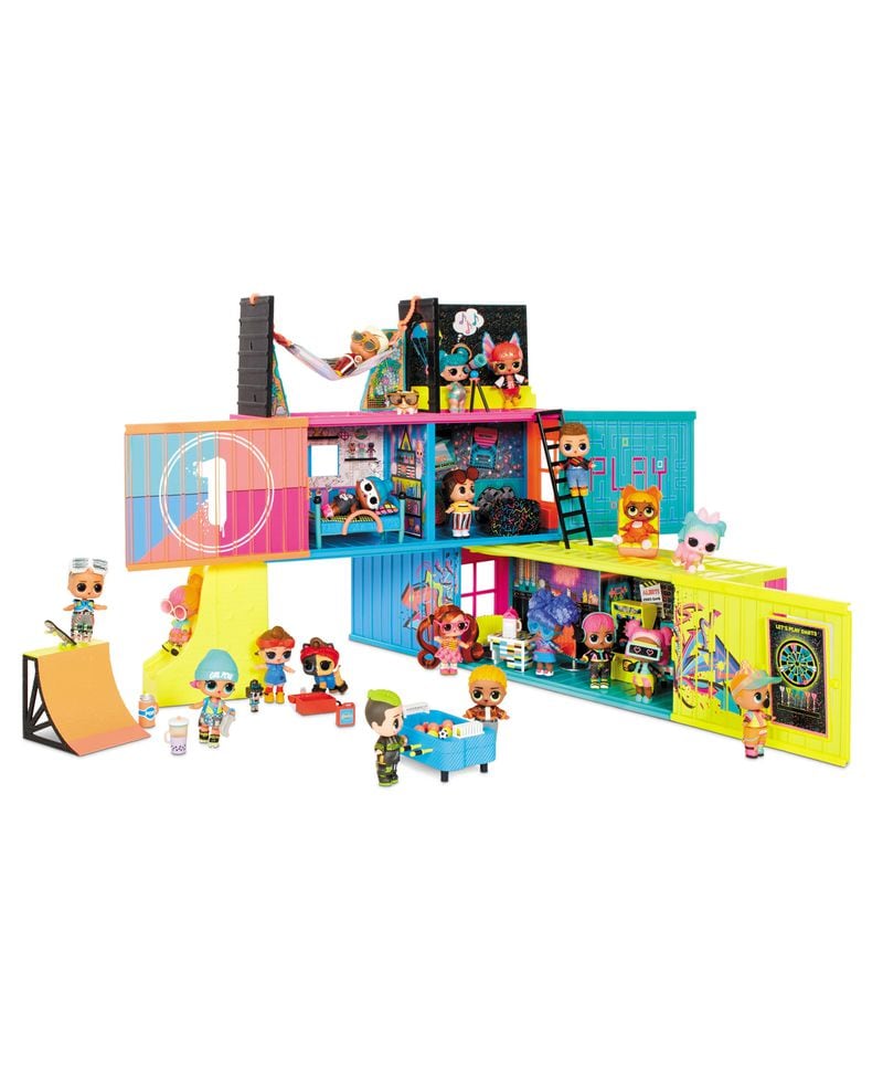 Two shipping containers fold out, pop up and convert into the ultimate L.O.L. Surprise! three-story clubhouse playset with hangout rooms, exclusive furniture, sports activities and more.
Courtesy of Macy's