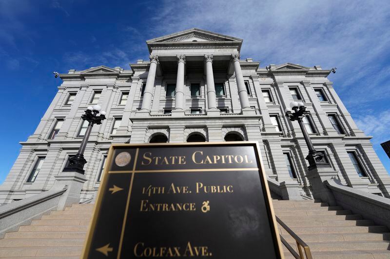FILE - The Colorado state Capitol in Denver is pictured, Jan. 9, 2023. Colorado’s Democratic-controlled Legislature has nixed a sweeping bill Tuesday, May 7, 2024, to ban the sale and transfer of semi-automatic firearms. (AP Photo/David Zalubowski, File)