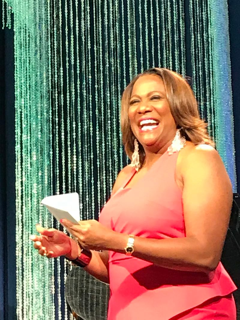  CBS46's Karyn Greer was one of the award presenters at the Southeast Emmys. CREDIT: Rodney Ho/rho@ajc.com