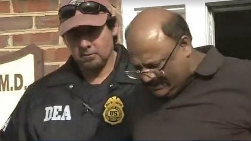 Dr. Narenda Nagareddy was arrested Jan. 14, after law enforcement agents raided his Jonesboro office. He bonded out of jail Jan. 15 on $100,000 bond, his attorney said. WSB-TV photo
