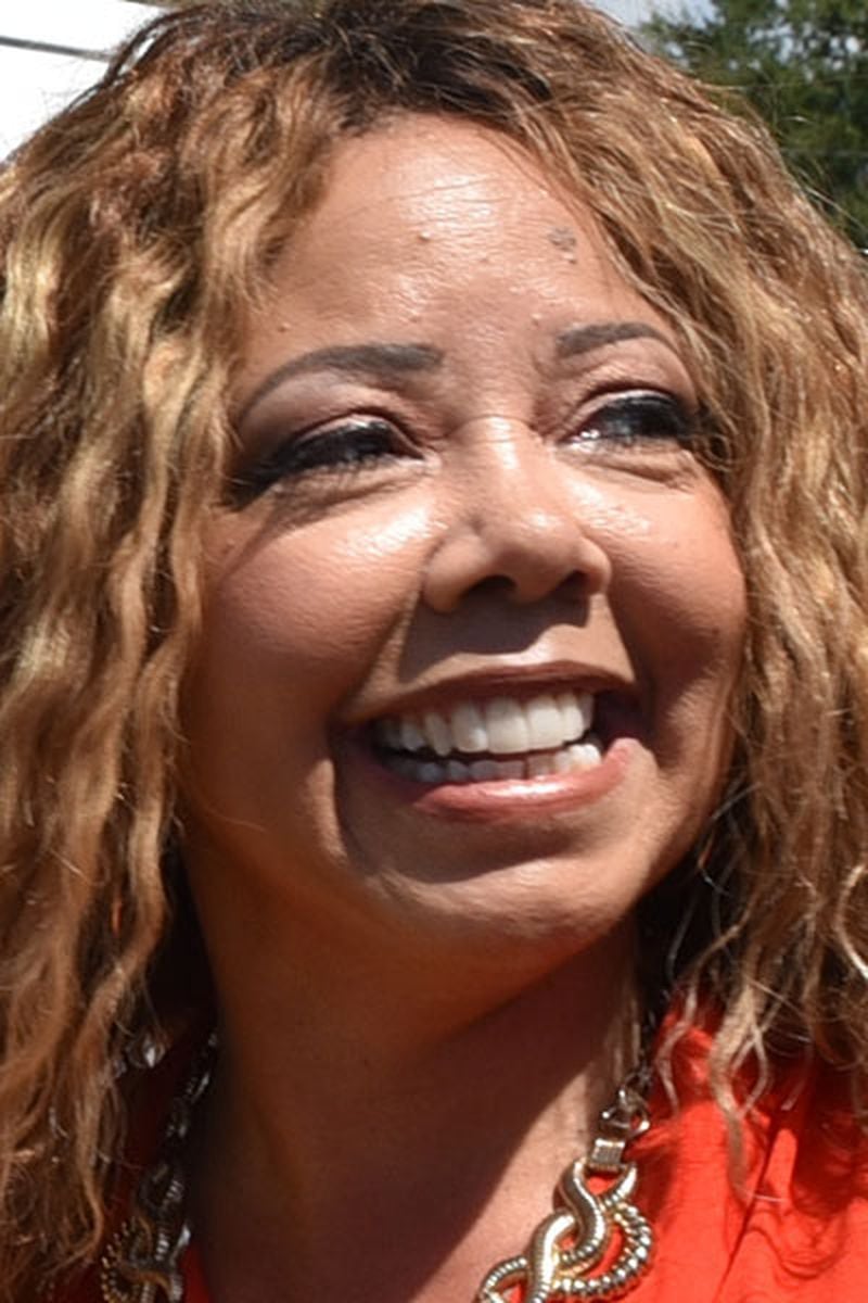August 23, 2019 Atlanta - Representative Lucy McBath (center right) is greeted by supporters outside the Georgia State Capitol  on Friday, August 23, 2019. Protect Our Care Ã¢â¬ÅHealth Care EmergencyÃ¢â¬Â Bus Tour Continues With Stops in Maine, New Hampshire, North Carolina and Georgia. (Hyosub Shin / Hyosub.Shin@ajc.com)