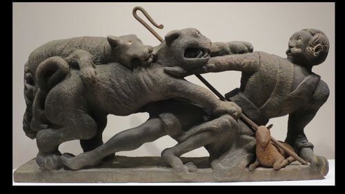 Henry Church (1836–1908), A Friend in Need is a Friend Indeed, 1888, sandstone and iron. High Museum of Art, Atlanta.
