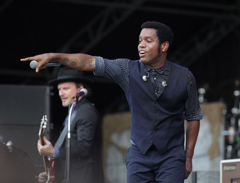  Vintage Trouble with lead singer Ty Taylor and guitarist Nalle Colt performing at the annual Music Midtown Festival at Piedmont Park in Atlanta on Saturday, Sept. 16, 2017. (Akili-Casundria Ramsess/Eye of Ramsess Media)