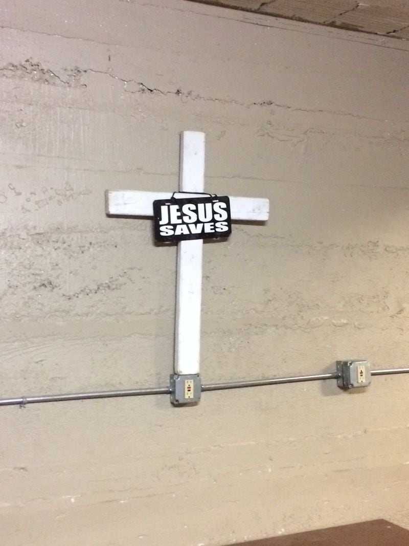 A little religious reminder left behind at Peachtree-Pine.