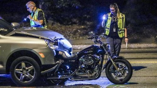 August 24, 2017 Atlanta: A man is in custody after a deadly motorcycle crash on Thursday, Aug. 24, 2017, and investigators believe he may have been under the influence of alcohol, Atlanta police said. About 4 a.m., the man, who was driving a silver Porsche SUV, crashed into a stopped motorcyclist at the intersection of Ponce de Leon Avenue and Clifton Road, Atlanta police night Cmdr. James D. Patterson said. DeKalb County officers initially responded to the scene, which is on the border of Atlanta and the county’s jurisdiction, and found the motorcyclist dead. The investigation blocked Ponce de Leon Avenue at Clifton Road for four hours. Lanes reopened about 8 a.m. The names of the victim and the man in custody have not been released. The investigation is ongoing, and charges have not been filed in the case. JOHN SPINK/JSPINK@AJC.COM