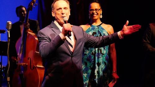 In this photo Tom Key presides over a gala fund-raiser at the Theatrical Outfit from a past year. This year's gala will take place online, where Key, retiring after 25 years as artistic director, will be honored. CONTRIBUTED: THEATRICAL OUTFIT