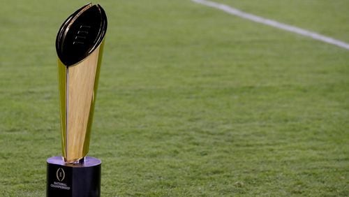 The College Football Playoff National Championship Trophy will be presented in Atlanta this season.