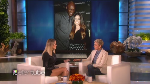 Khloe Kardashian discussed Lamar Odom's ongoing recovery during a visit to "The Ellen Show." It airs Monday.
