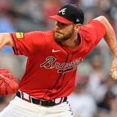 Atlanta Braves pitcher Chris Sale (51) delivers in the first inning against the Cleveland Guardians during a baseball game, Friday, April 26, 2024, in Atlanta. The Braves won 6-2.  (AP Photo/Mike Stewart)