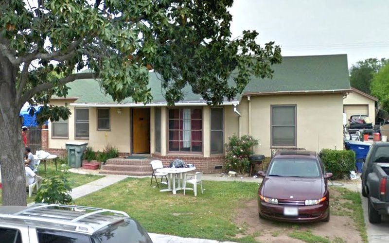 Pictured in an April 2016 Street View image is the Fresno, Calif., home where police allege Marcos Antonio Echartea, 23, accosted 18-year-old Deziree Menagh early Sunday, June 23, 2019, at a birthday party. Echartea is charged with three counts of attempted murder in the shooting of Menagh's 10-month-old daughter, Fayth Percy, as they sat in a car with a friend several houses down from the party.