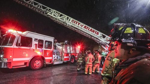 A fire broke out at a northwest Atlanta business Friday night. (Credit: John Spink / John.Spink@ajc.com)