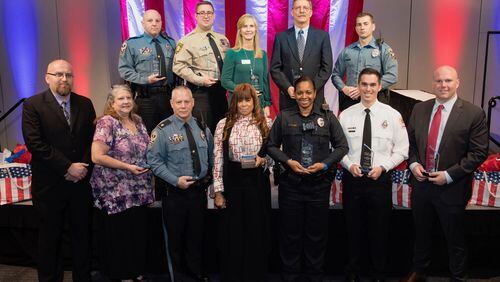 The 2019 Valor Award winners recognizing local public servants for bravery and service. (Courtesy Gwinnett Chamber)