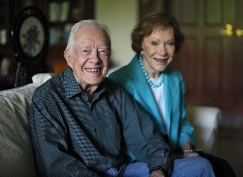 Jimmy and Rosalynn Carter being interviewed as they prepared to celebrate their 70th wedding anniversary in July 2016. BOB ANDRES / BANDRES@AJC.COM