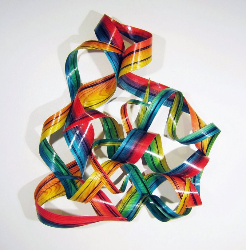 Renee Dinauer creates light-weight, bent-wood wall sculptures and hangings in subtle naturals and vibrant colors. Contributed by ReneeDinauerSculpture.com