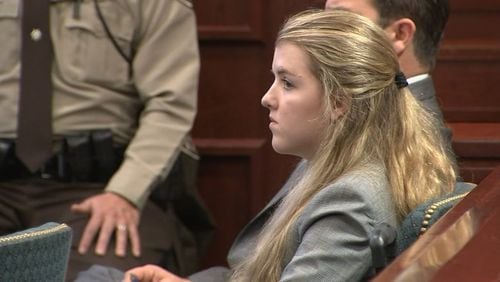 Teen motorist Zoe Reardon faces several misdemeanor charges stemming from a 2017 wreck in downtown Woodstock. Two women and an infant were killed. Photo: Channel 2 Action News