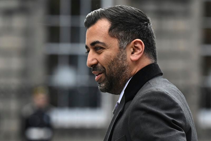 FILE - Scotland's first minister and Scottish National Party (SNP) leader Humza Yousaf is shown in Edinburgh, Scotland, on July 5, 2023. The Scottish National Party has ended its three-year power-sharing agreement with the much smaller Greens after tensions grew between the two pro-independence parties over climate change policies. Humza Yousaf, Scotland’s first minister, informed the Greens on Thursday, April 25, 2024 he was terminating the agreement with immediate effect. (Paul Ellis/Pool Photo via AP, File)