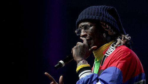 Rapper Young Thug performing  at the Tycoon Music Festival at the Ceraillis Amphitheatre in Atlanta on Saturday, June 8, 2019 in Atlanta.(Akili-Casundria Ramsess/Eye of Ramsess Media).