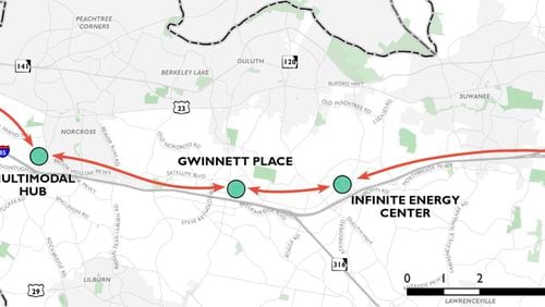 The Gwinnett Transit Review Committee is reviewing options for light and heavy rail through the county. (Courtesy Gwinnett County)