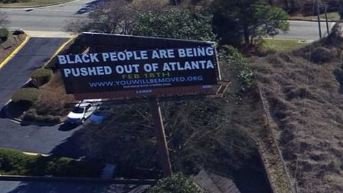 An Atlanta billboard promoting a new documentary about gentrification was paid for by Black Channel Films. ("Gentrified” website)