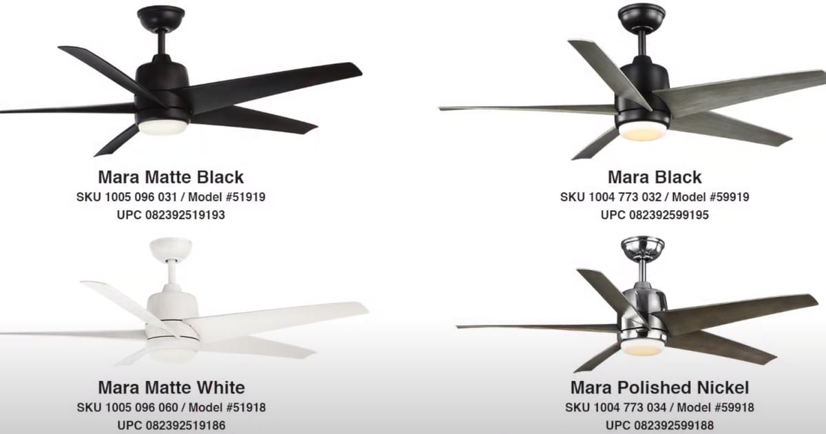 Safety Recall Issued For Ceiling Fans - Hampton Bay Mara Indoor Outdoor Ceiling Fan