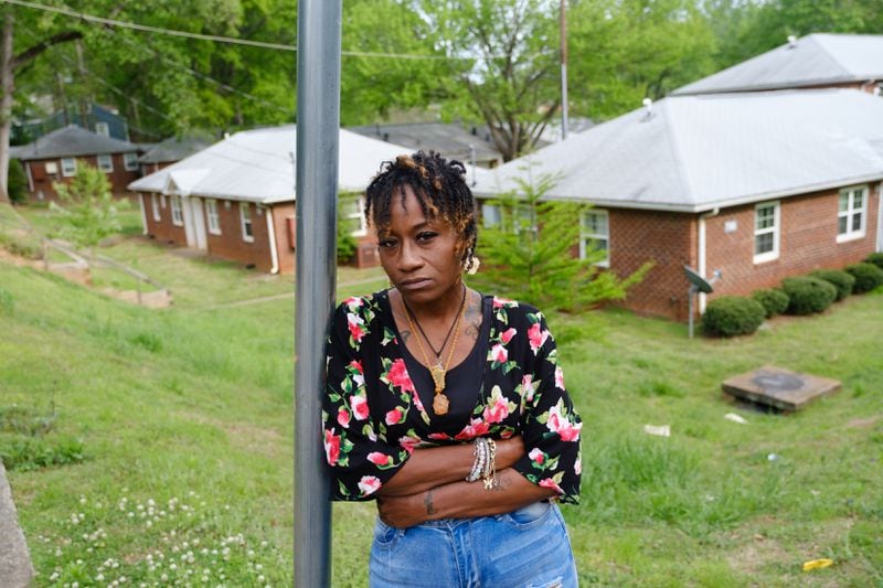 Miracle Fletcher endured not only the horrific conditions of her Trestletree Village apartment but threats of eviction and retribution for demanding repairs and organizing other tenants to do the same. "As a mother, I felt hopeless," she says. (Arvin Temkar / arvin.temkar@ajc.com)