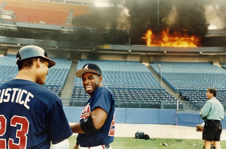 The night the stadium caught fire -- and the Braves got hot