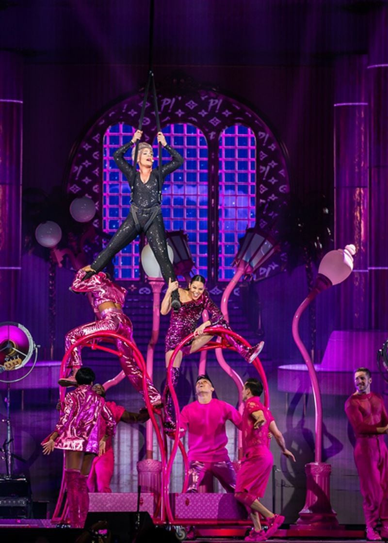 Pink amazed with her daring moves at State Farm Arena on March 12, 2019. Photo: Ryan Fleisher/Special to the Atlanta Journal-Constitution