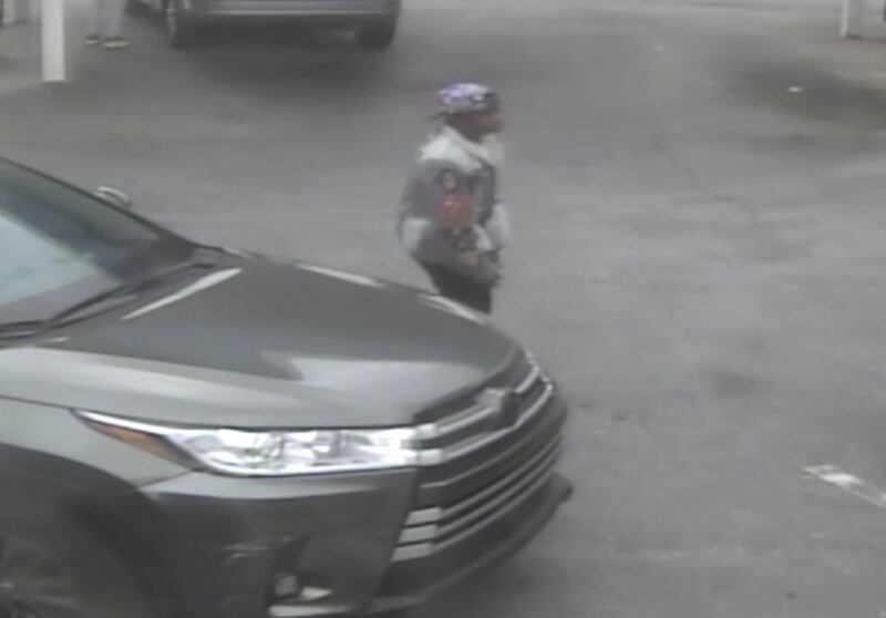 Morrow police hope surveillance footage can help them identify a man who shot someone outside a Mount Zion Road gas station.
