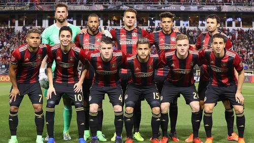 March 5, 2017, Atlanta: The Atlanta United RC gather for a team photo before taking on the N.Y. Red Bulls during their first game in franchise history on Sunday, March 5, 2017, in Atlanta. Curtis Compton/ccompton@ajc.com