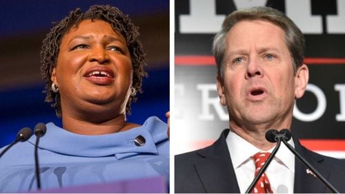 Stacey Abrams and Brian Kemp speak to their supporters during their election night watch parties.