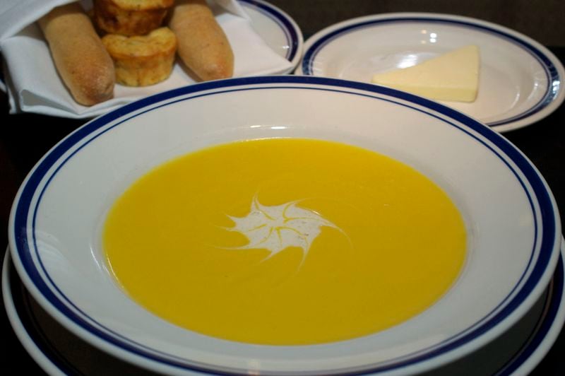 This butternut squash soup at Buckhead Diner was a hit with Buckhead Life Restaurant Group CEO Pano Karatassos. AJC file