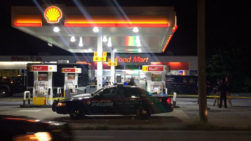 A 36-year-old College Park man was shot to death early Sunday morning outside a Shell gas station near the intersection of Whitehall and McDaniel streets near downtown Atlanta. (Credit: Channel 2 Action News)