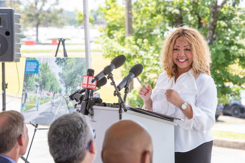 U.S. Rep. Lucy McBath, D-Marietta was a featured guest at a health care event in Duluth, Ga., on Monday, Aug. 21, 2023. (Jenni Girtman for The Atlanta Journal-Constitution)