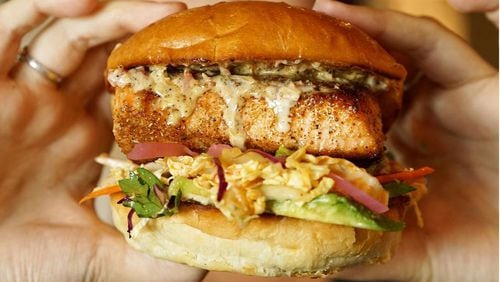 Butcher & Brew's Kaya sandwich features jerk salmon.