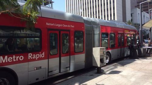 A delegation from Fulton County spent Tuesday and Wednesday touring Los Angeles' mass transit system.